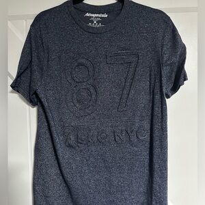 Aeropostale Men's Dark Blue Embossed Tee